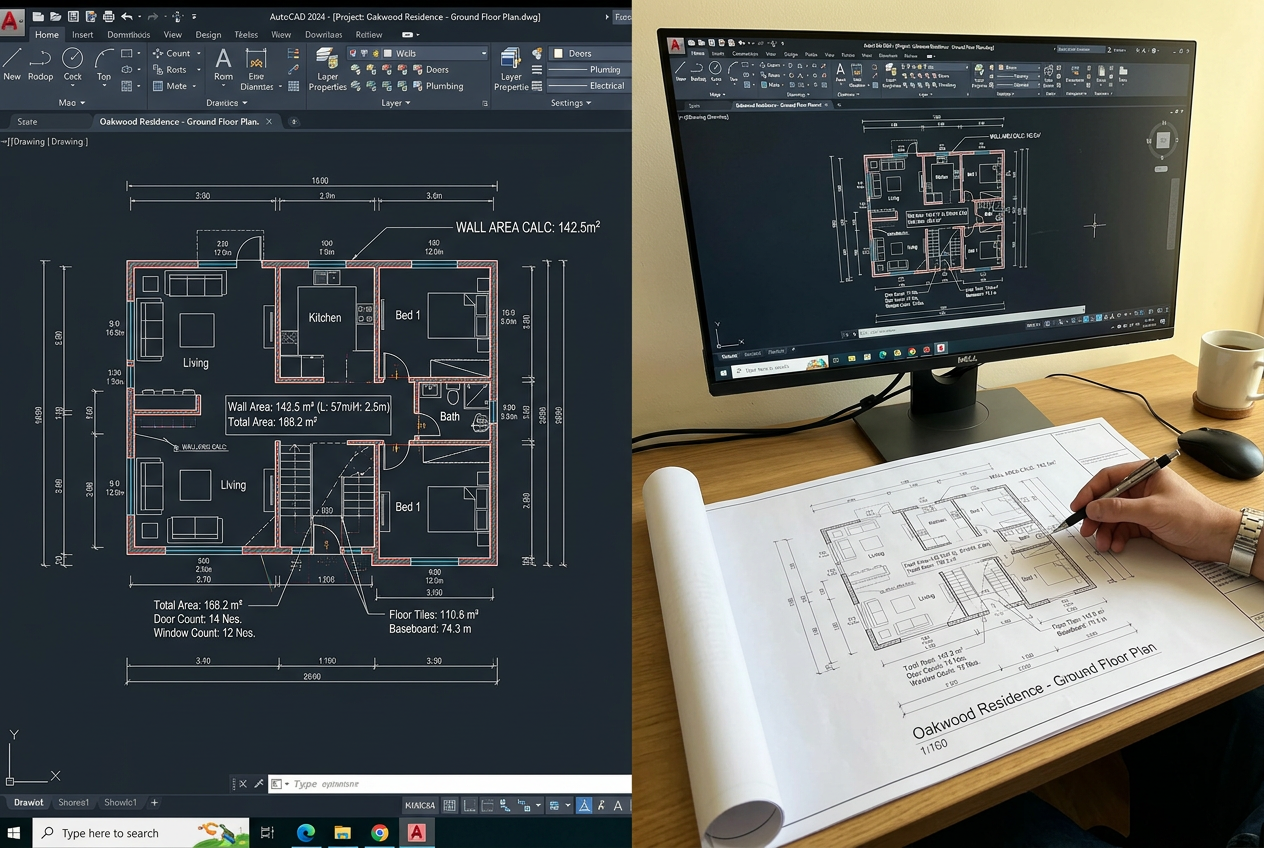 Học vẽ AutoCAD – đọc bản vẽ, bóc khối lượng cho người mới bắt đầu – Bài 1