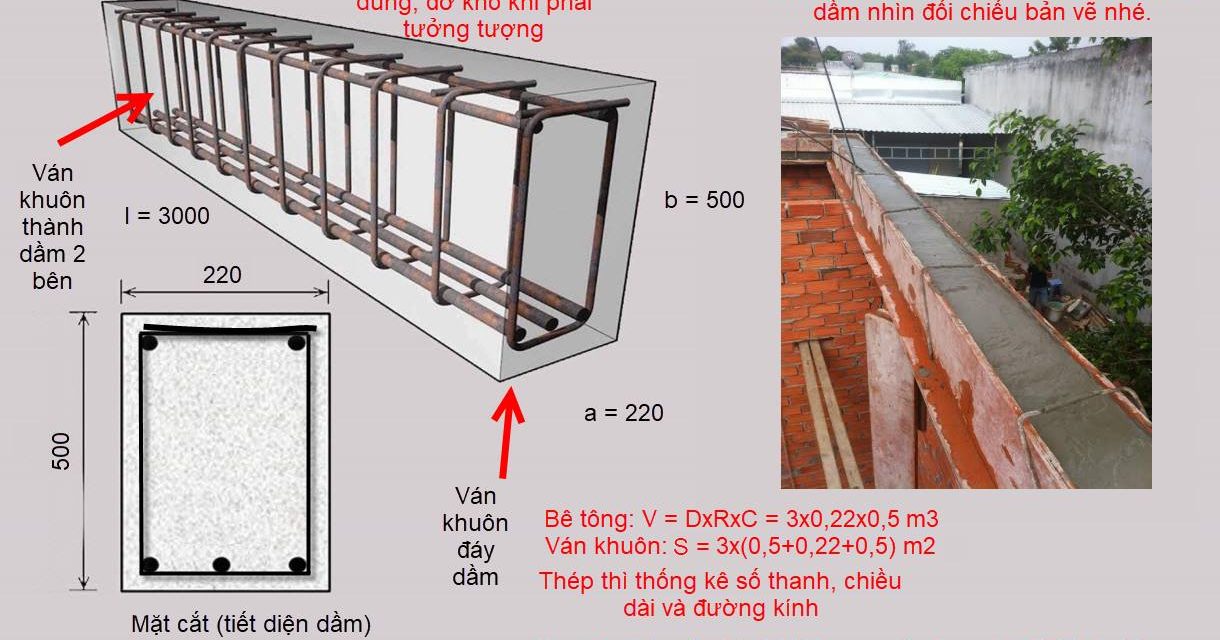 Thống kê cốt thép dầm